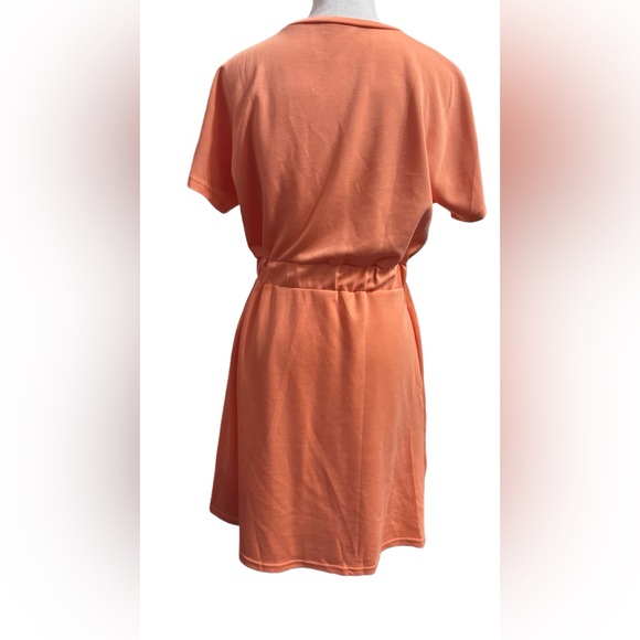 Orange Short Sleeve Dress - Picture 2 of 4